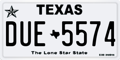 TX license plate DUE5574
