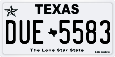 TX license plate DUE5583