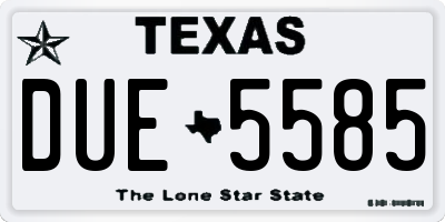 TX license plate DUE5585