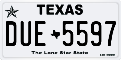 TX license plate DUE5597