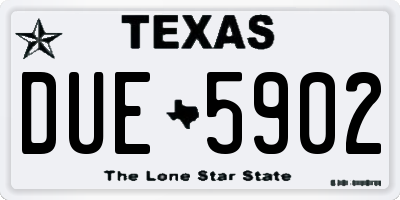TX license plate DUE5902