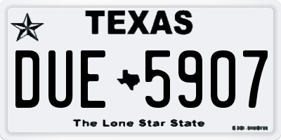 TX license plate DUE5907