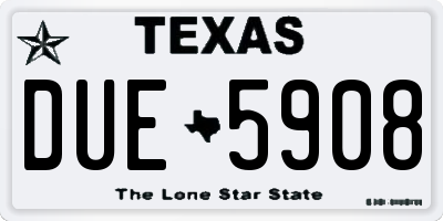 TX license plate DUE5908