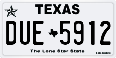 TX license plate DUE5912