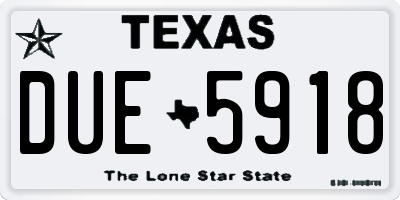 TX license plate DUE5918