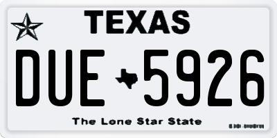 TX license plate DUE5926