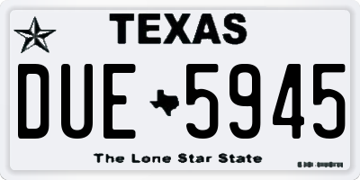 TX license plate DUE5945