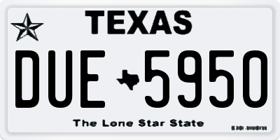 TX license plate DUE5950