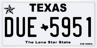 TX license plate DUE5951