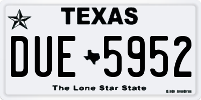 TX license plate DUE5952