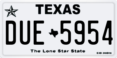 TX license plate DUE5954