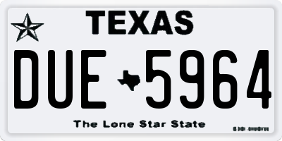 TX license plate DUE5964