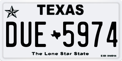 TX license plate DUE5974