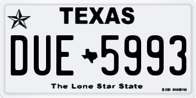 TX license plate DUE5993