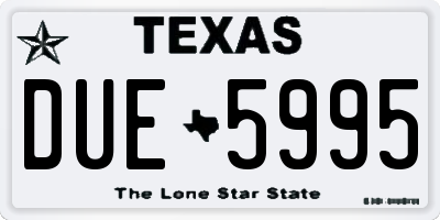 TX license plate DUE5995