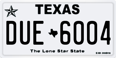 TX license plate DUE6004