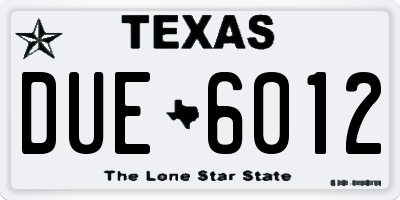 TX license plate DUE6012