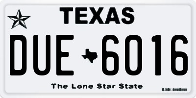 TX license plate DUE6016