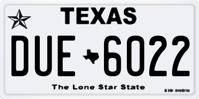 TX license plate DUE6022