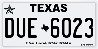 TX license plate DUE6023