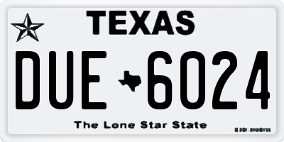 TX license plate DUE6024
