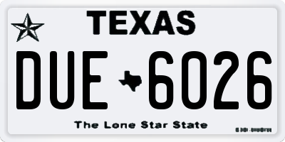 TX license plate DUE6026