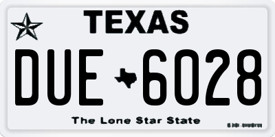 TX license plate DUE6028