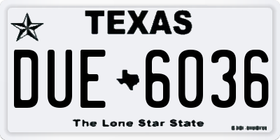 TX license plate DUE6036