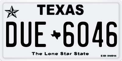 TX license plate DUE6046