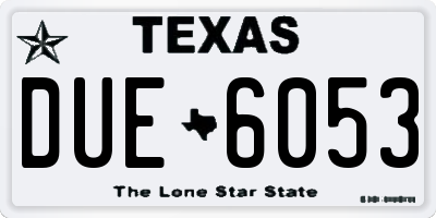 TX license plate DUE6053