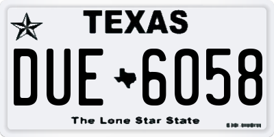 TX license plate DUE6058