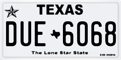 TX license plate DUE6068