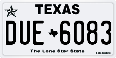 TX license plate DUE6083