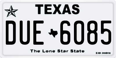 TX license plate DUE6085