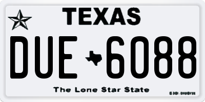 TX license plate DUE6088