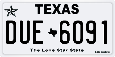 TX license plate DUE6091