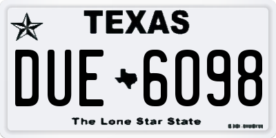 TX license plate DUE6098