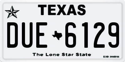 TX license plate DUE6129