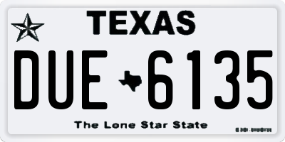 TX license plate DUE6135