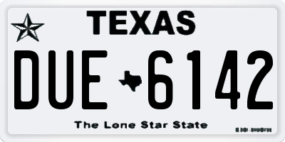 TX license plate DUE6142