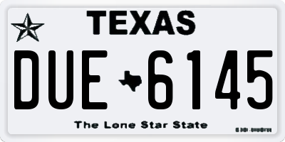 TX license plate DUE6145