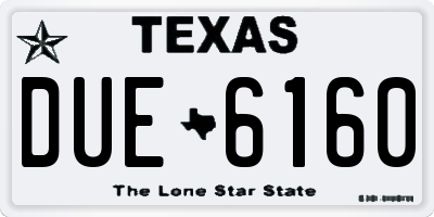 TX license plate DUE6160