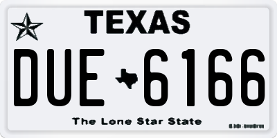 TX license plate DUE6166