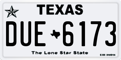 TX license plate DUE6173