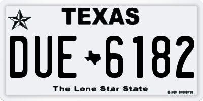 TX license plate DUE6182