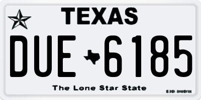 TX license plate DUE6185
