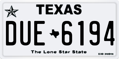 TX license plate DUE6194