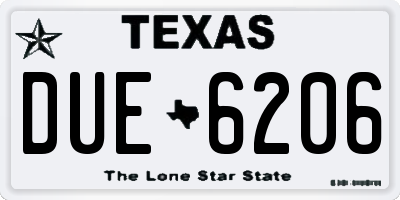 TX license plate DUE6206