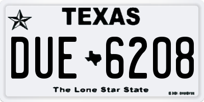 TX license plate DUE6208