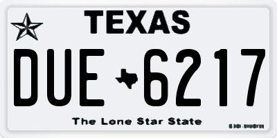 TX license plate DUE6217